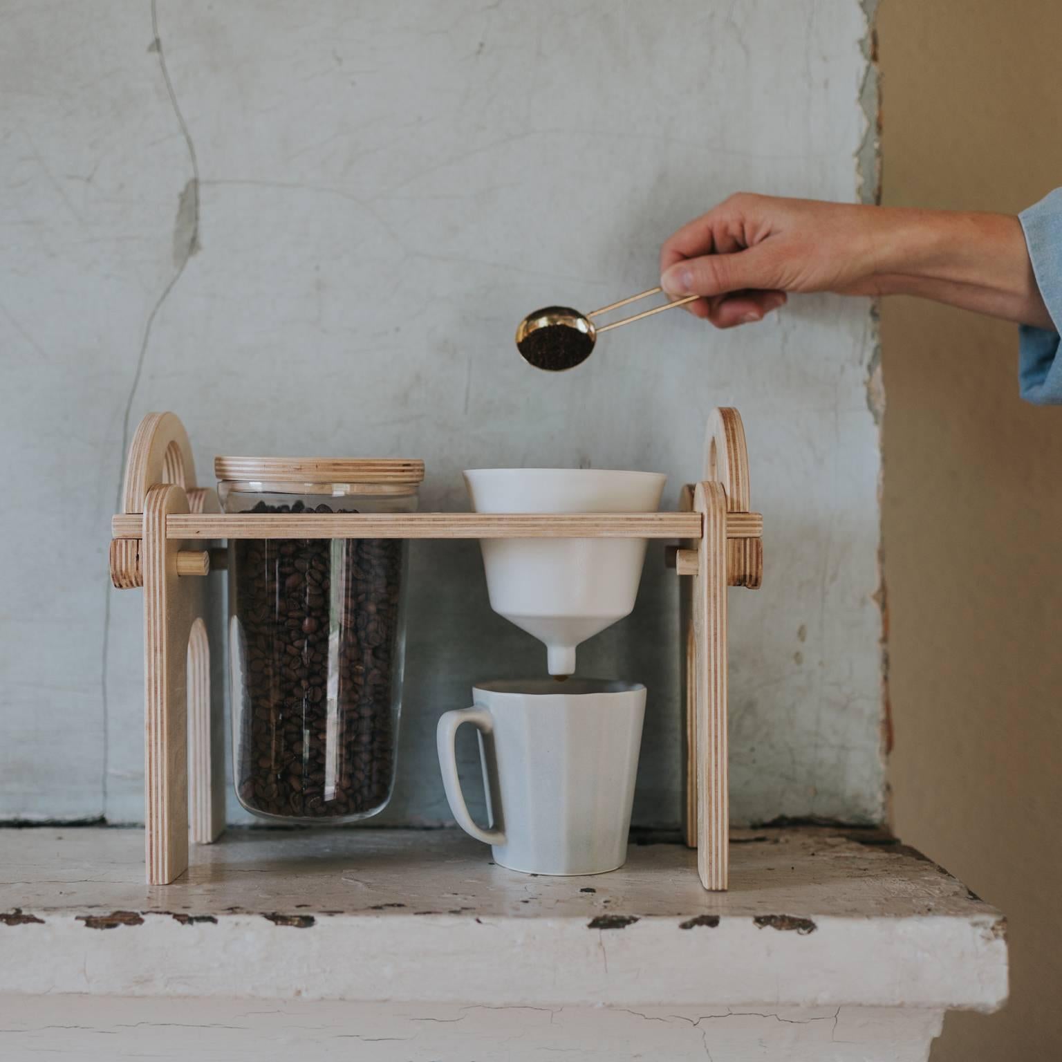 Savant Pour over Set, Matte Grey Coffee Set, Modern Contemporary Porcelain (Moderne) im Angebot