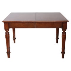 Early 20th Century Italian Dining Table in Walnut and Oak Wood, Extendable