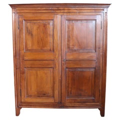 Armoire italienne ancienne du XIXe siècle en bois massif de peuplier