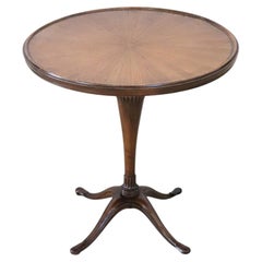 Early 20th Century Italian Walnut Pedestal Table with Sunburst Design