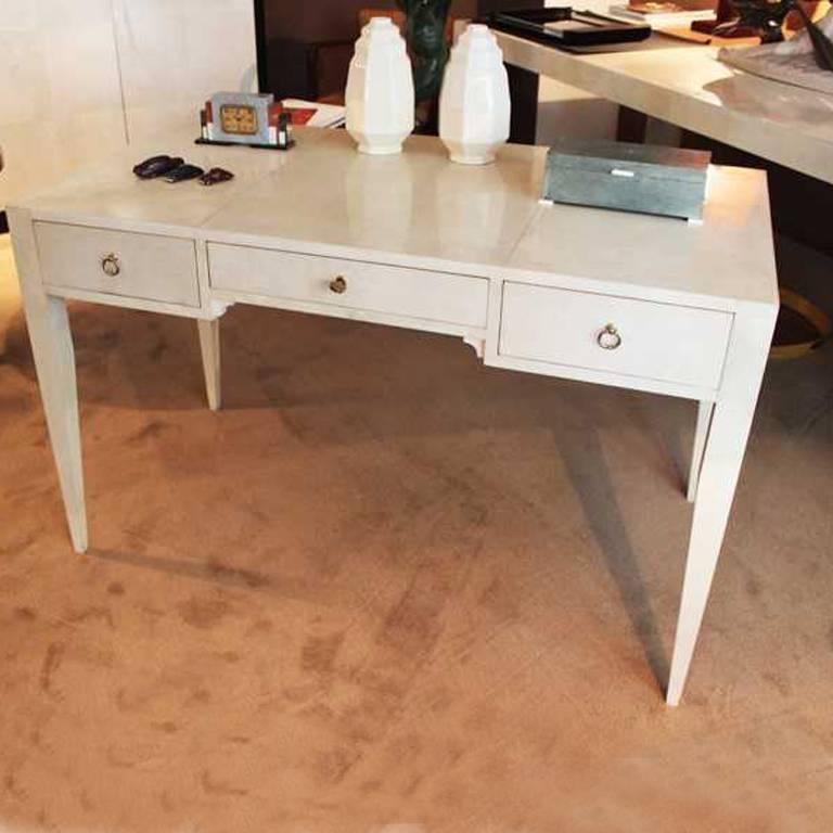 Amazing Handmade Desk In Parchment Designed By Michel Leo Made Amazing Desk In Parchment And Designed By Michel Leo Art Deco Style Handmade