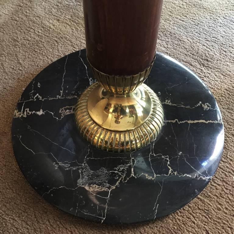 Italian Original Floor Lamp in Brass and Walnut, 1930s