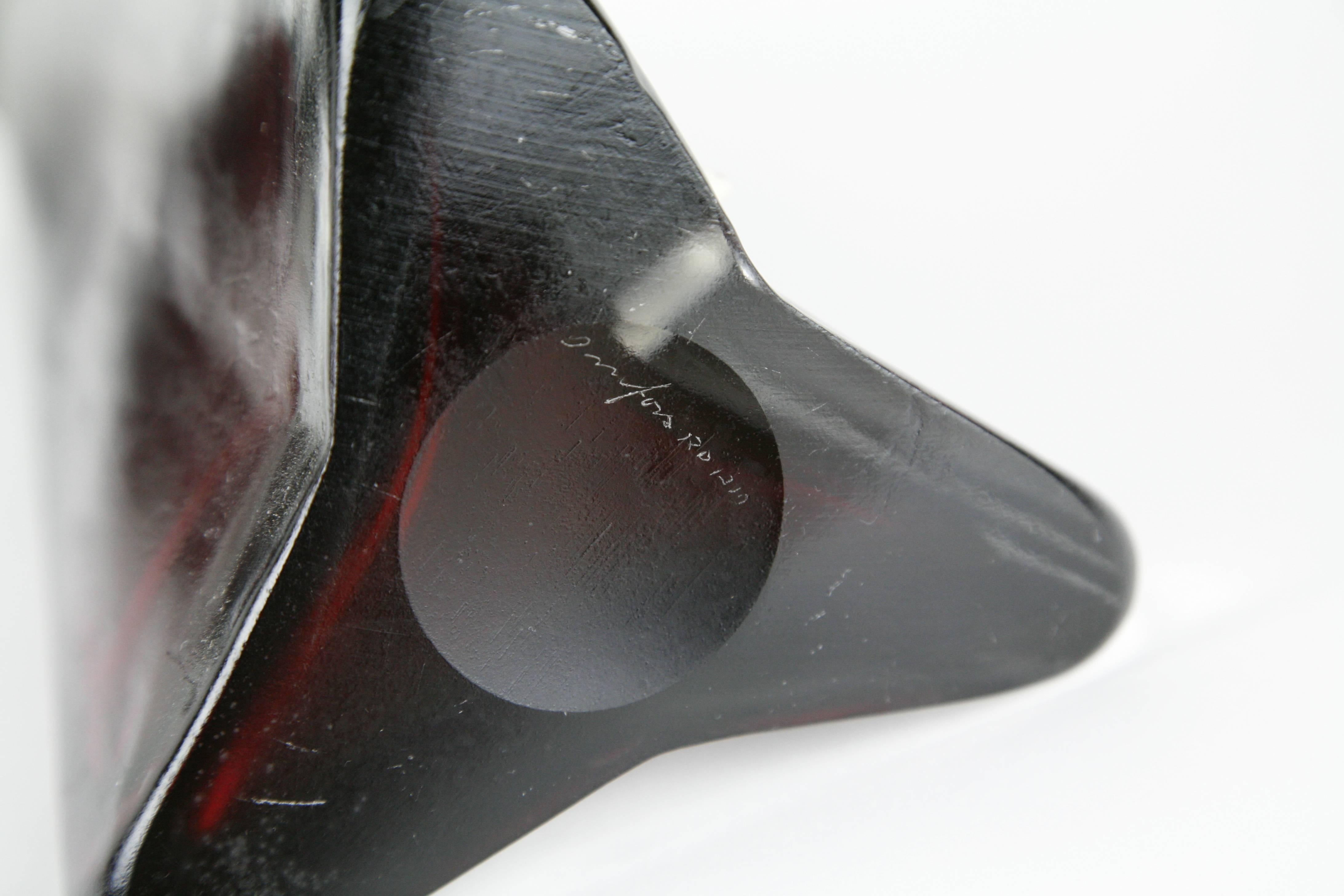 Swedish Single pink/Red Triangular Orrefors Lamp, Sweden, 1960 For Sale
