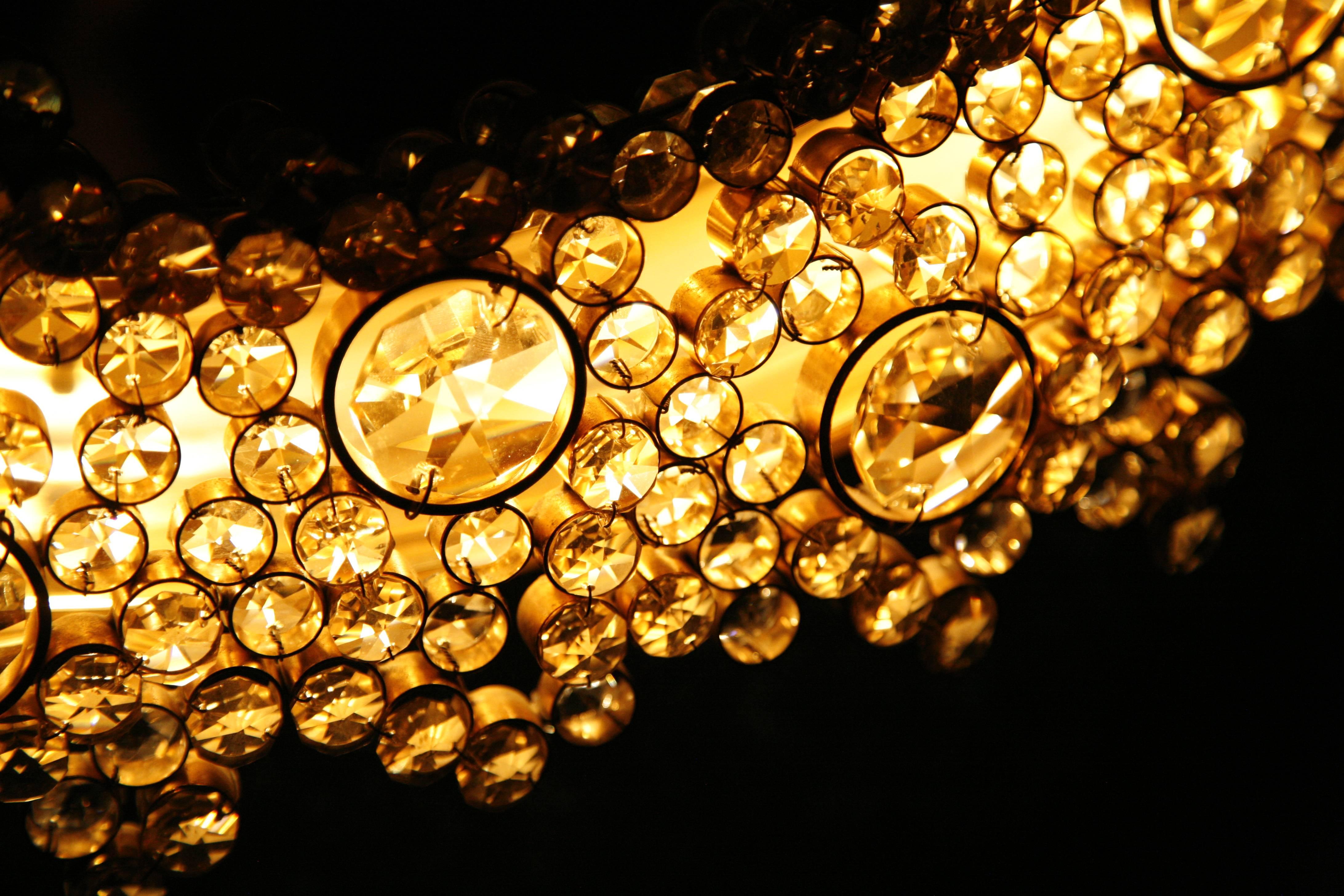 Illuminated Gold Palwa Mirror with Swarovski Crystals, Germany, 1970s 10
