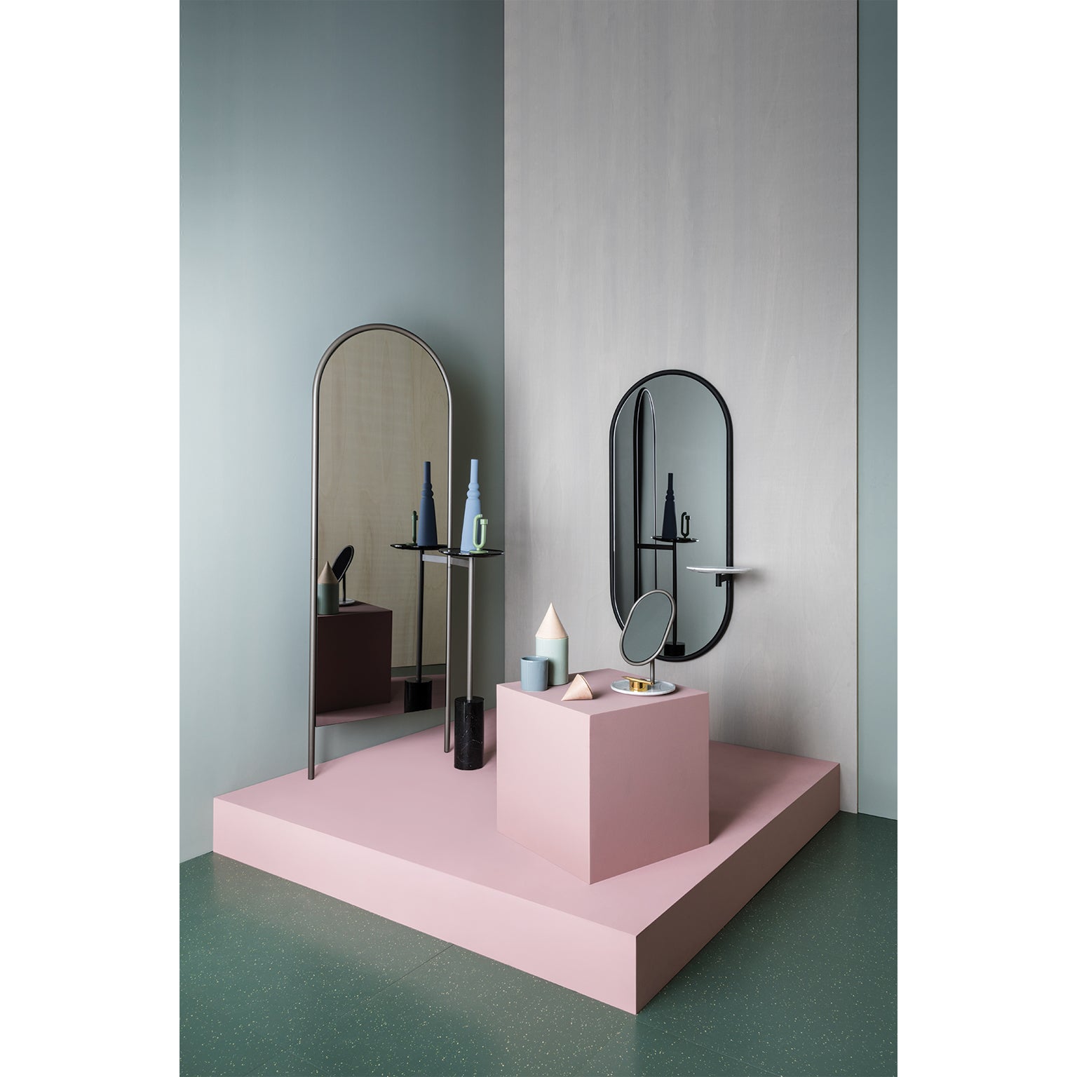 Michelle Wall Mirror With Tubular Steel Frame Smoked And Michelle Wall Mirror With Tubular Steel Frame Smoked And Marble For At 1stdibs