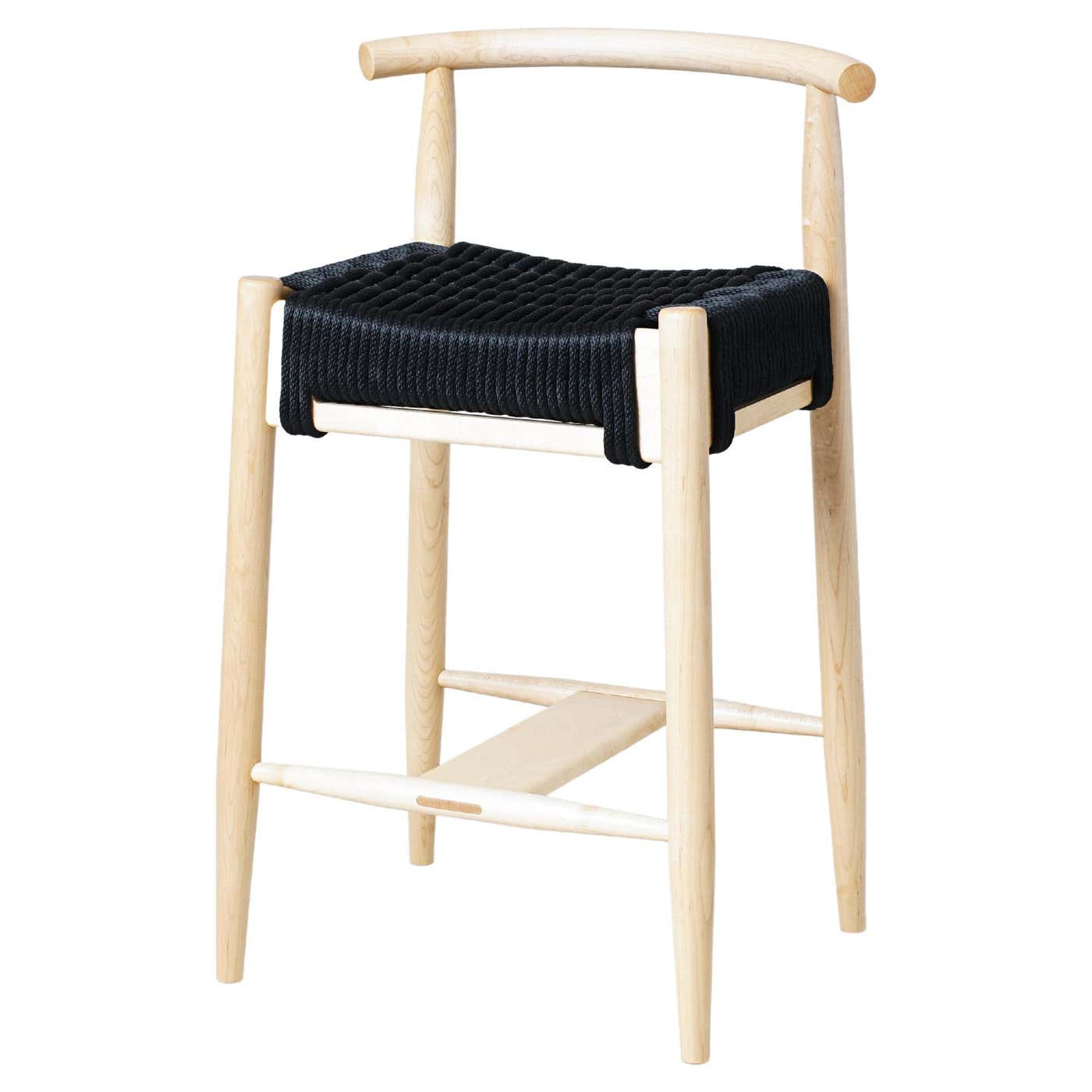 Harbor Counter Stool, Handmade Modern Rope Seat Counter Stool with ...