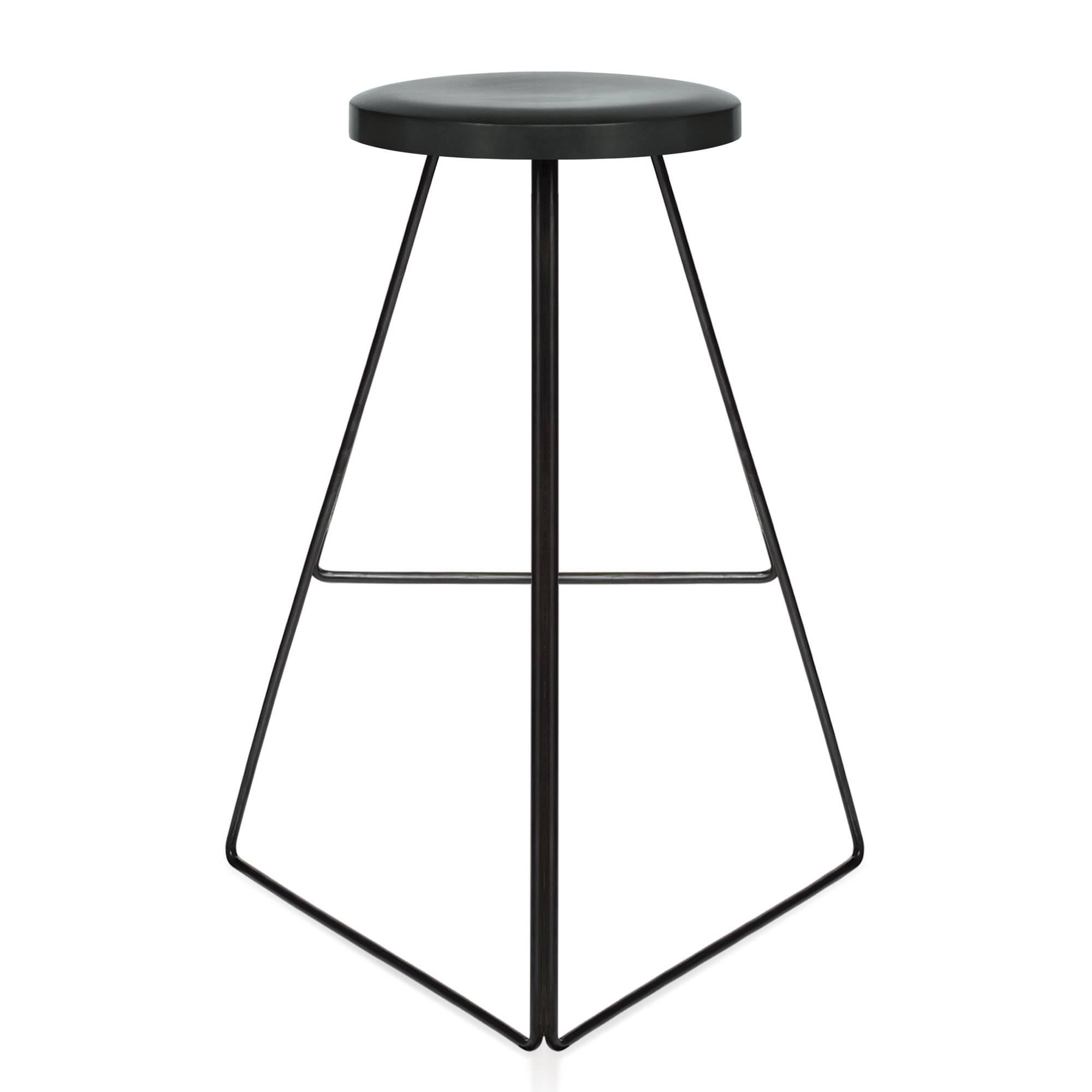 Powder-Coated The Coleman Stool. Black & Charcoal, Bar Height. 54 Variations in Color & Height For Sale