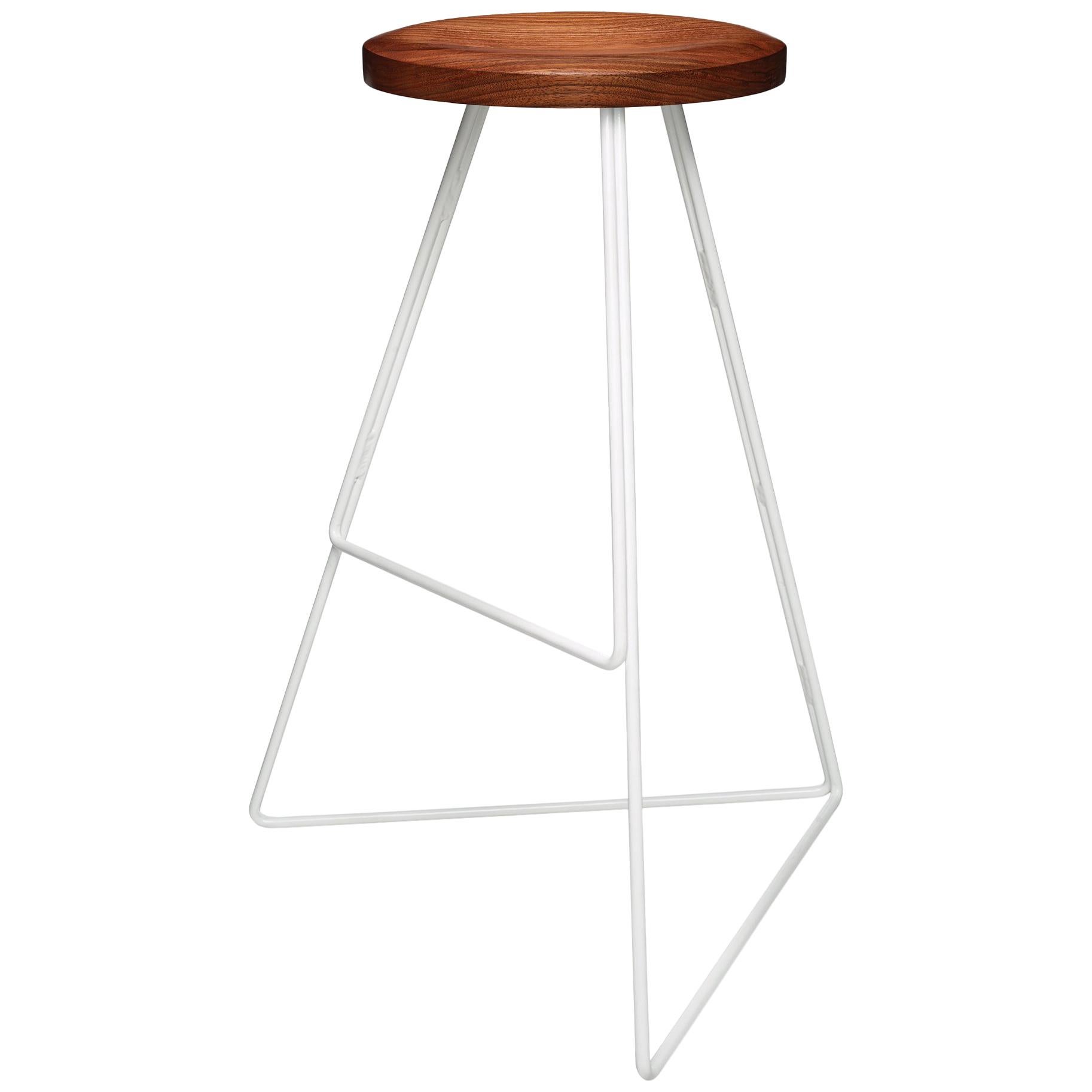 The Coleman stool is a sophisticated design that blends mixed materials, color, and geometry to create a distinctive seating option. First released in 2010, it was awarded a Best Furniture Award from the 2015 Dwell on Design Awards. Each stool is