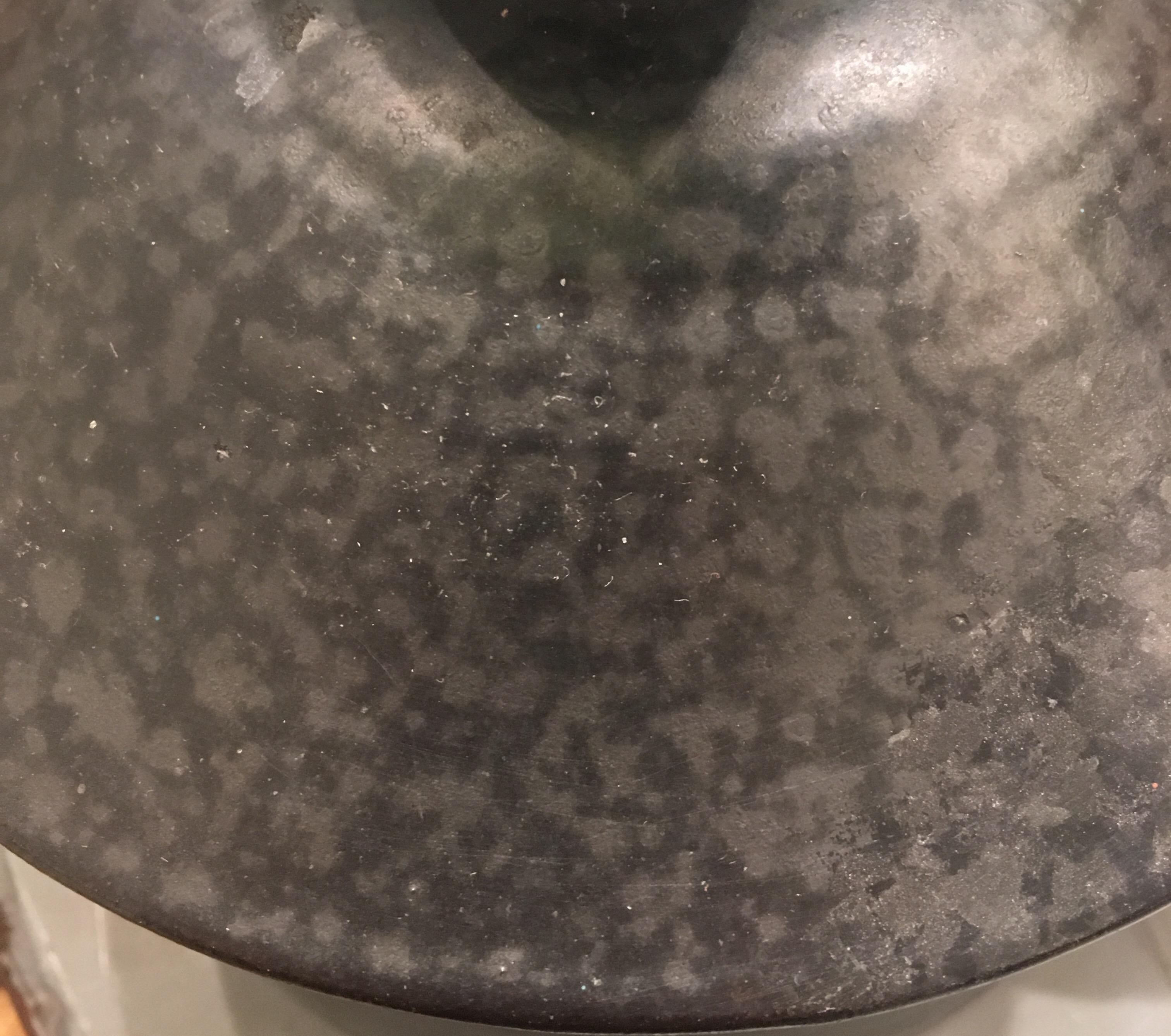 French Rare Robert Picault's Sugar Covered Pot, Ceramic Black Glaze, circa 1948 For Sale