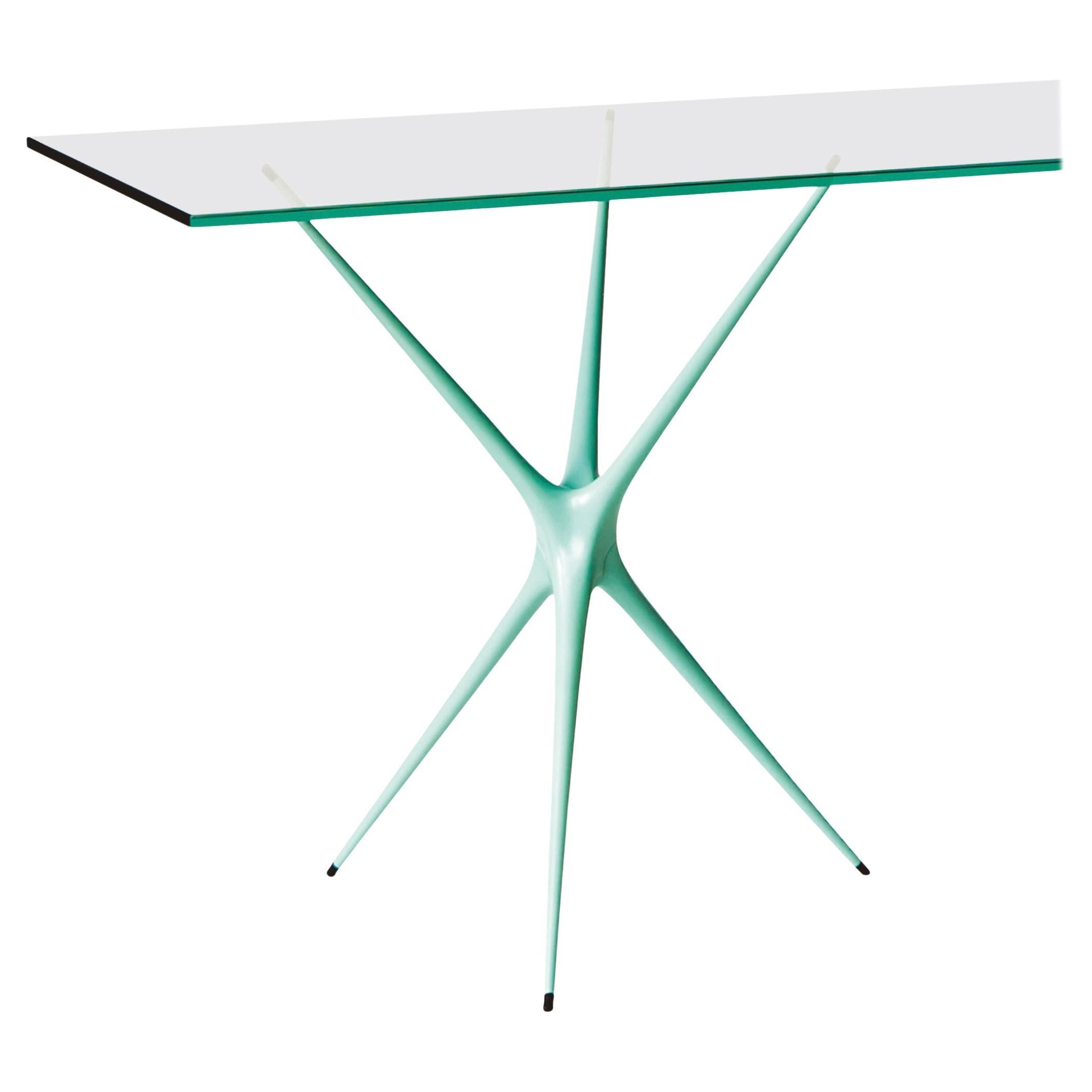 Supernova, Recycled Cast Aluminum Table Leg in Seagreen by Made in Ratio For Sale