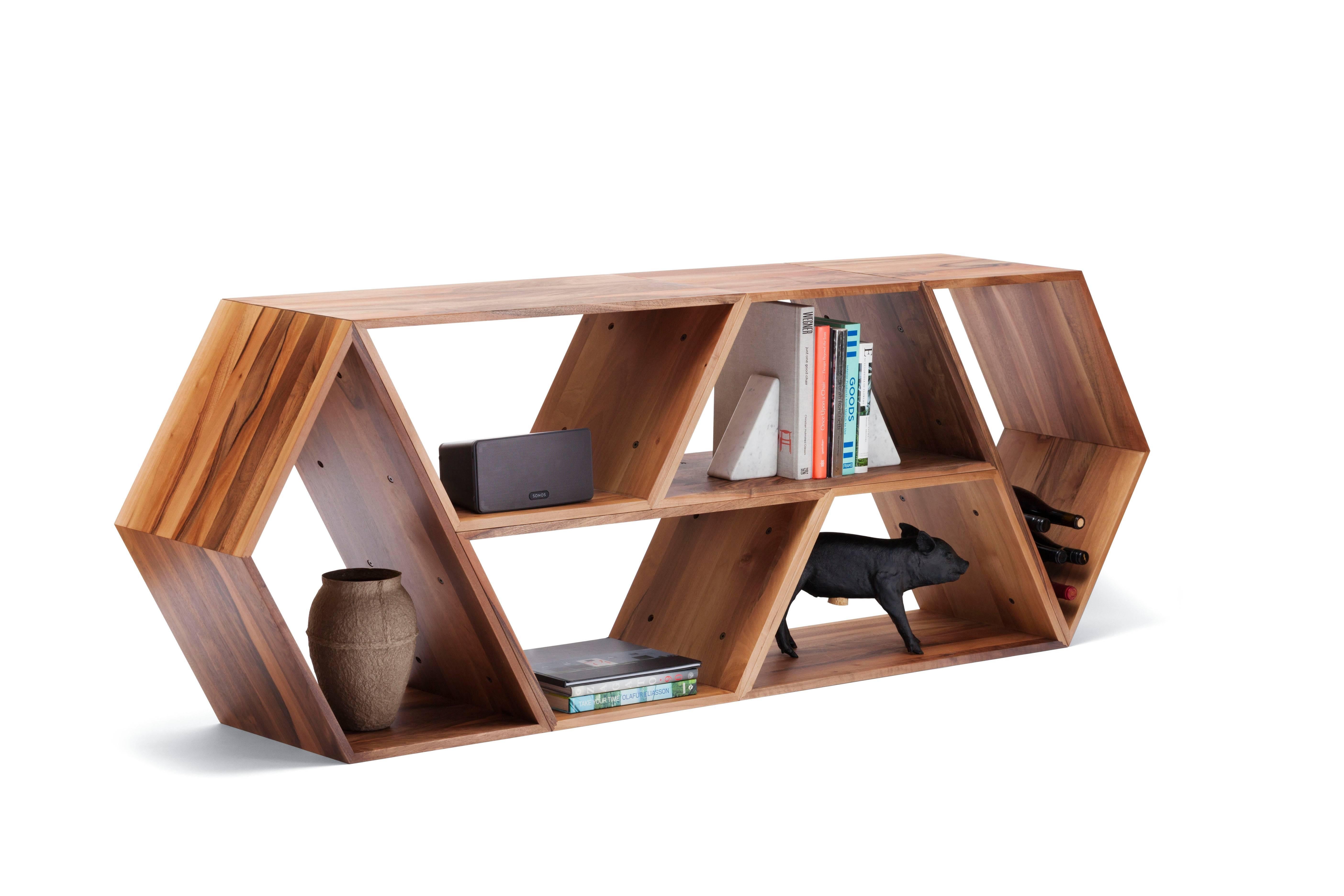 Tetra, Solid Oak Modular Contemporary Shelving Units, Made in Ratio For Sale 4