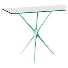 Supernova, pied de table en aluminium coulé recyclé en vert de mer par Made in Ratio