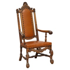 Barocker Sessel aus dem 18. Jahrhundert mit Original-Messingstempel, Schweden, um 1740
