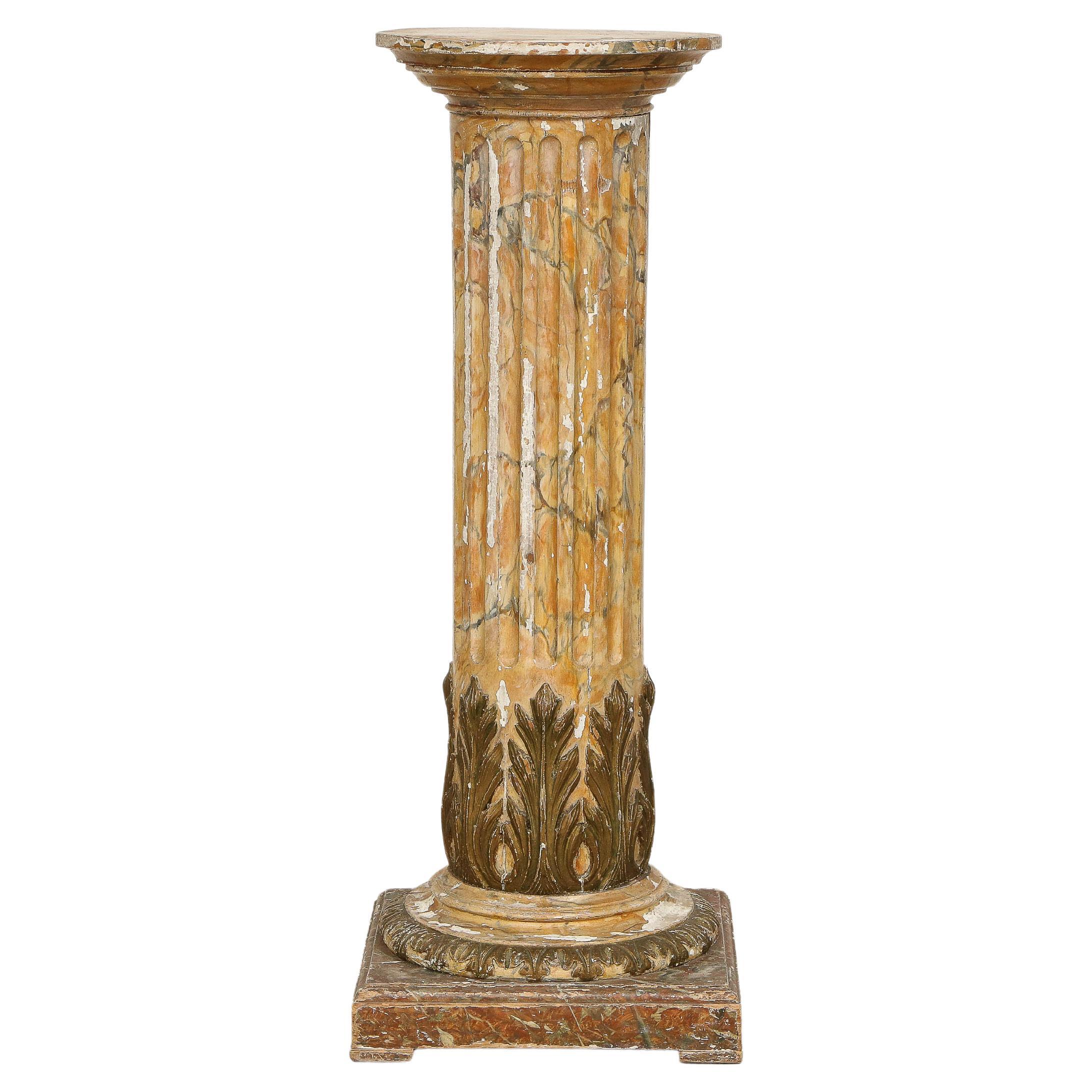 Gustavian Neoclassical 18th Century Pedestal, Origin: Sweden, Circa 1780-1795 For Sale