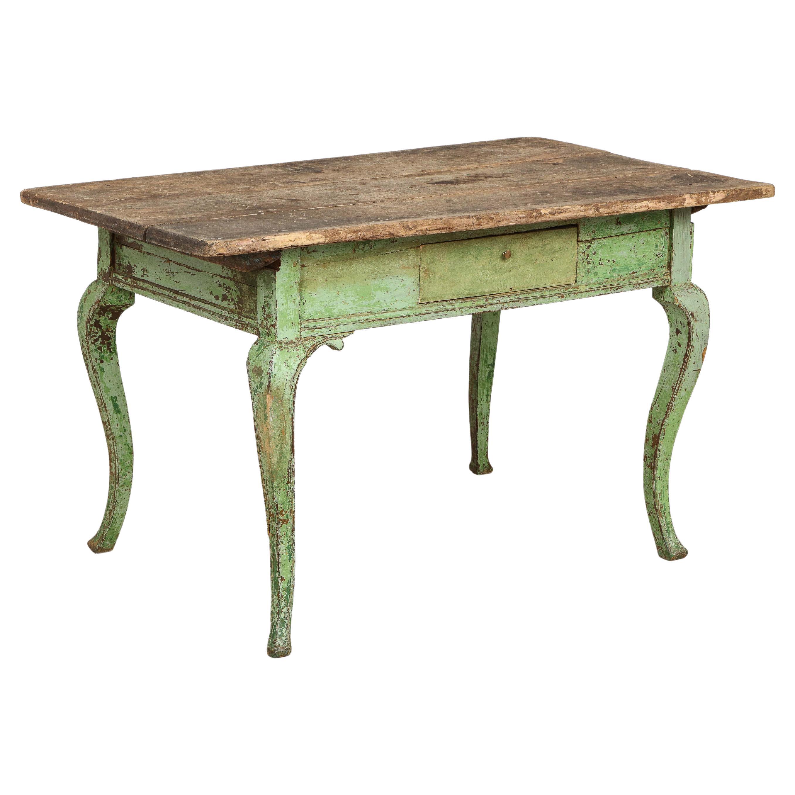 Rococo 18th Century Writing Table with Drawer, Origin: Sweden, Circa 1760 For Sale