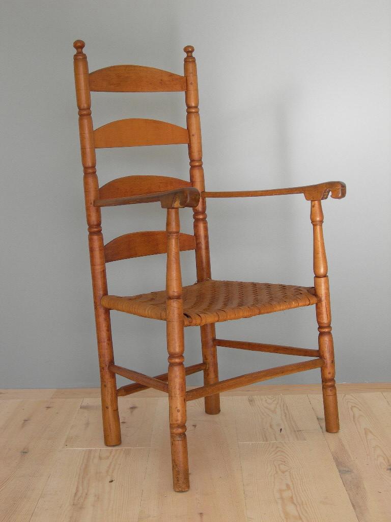 American Shaker ladder back chair, early 19th century, origin: America.