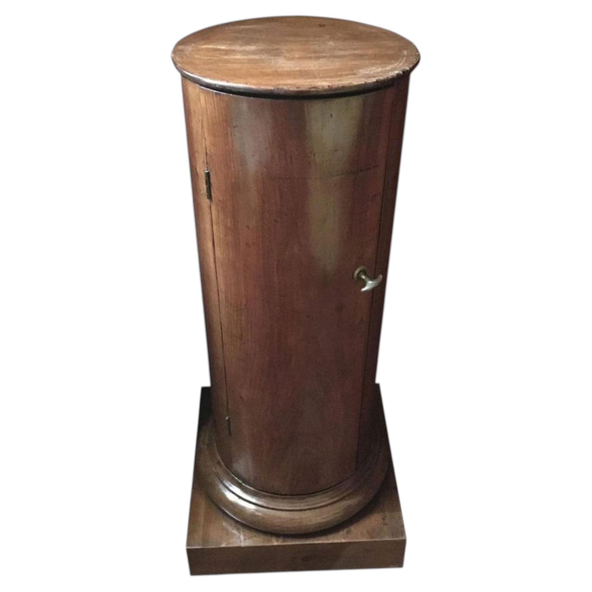Late 18th Century Empire Walnut Column or Bedside Table For Sale