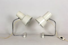 Pair of Vintage White Table Lamps - Napako, Josef Hurka Design, 1960s - Set of 2