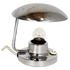Bauhaus Chrome Table Lamp Model 1195 by Napako, Czechoslovakia, 1940s