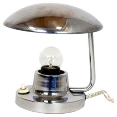 Bauhaus Chrome Table Lamp Model 1195 by Napako, Czechoslovakia, 1940s
