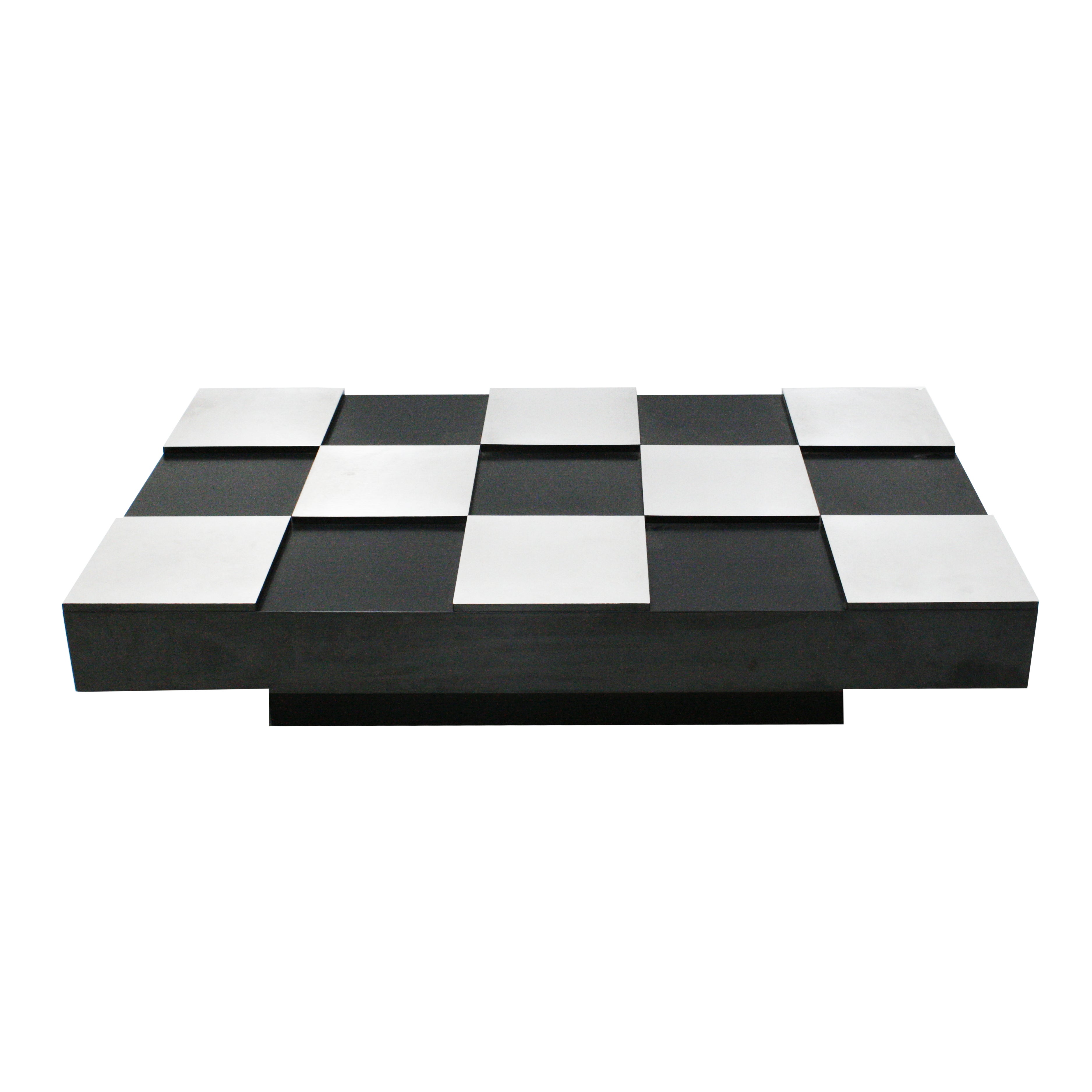 Rizzo Melamine And Brushed Metal Checd Coffee Table Rizzo Melamine And Brushed Metal Checd Coffee Table Italy 1950s For At 1stdibs