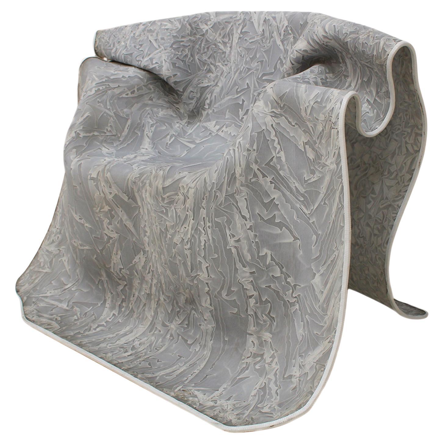 Chaise sculpturale grise organique fabriquée en fibre de verre, Italie, années 1980