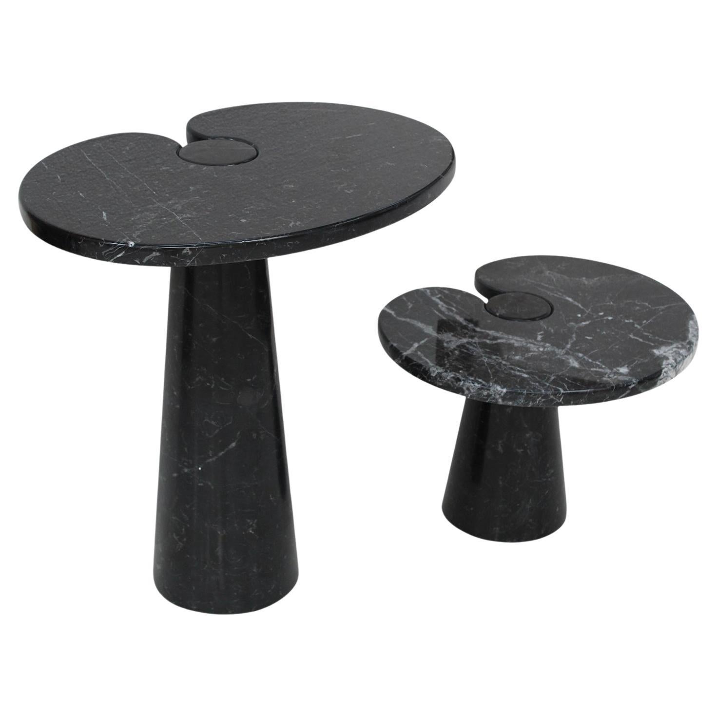 Angelo Mangiarotti pour Skipper Paire de tables d'appoint en marbre Eros Italie 1970