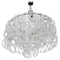 Lampadario in vetro di Murano “Giogali” di Angelo Mangiarotti per Vistosi, 1970, Italia