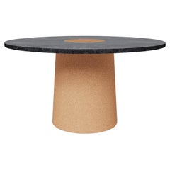 Contemporary Sintra Dining Table with Black Marble and Natural Cork