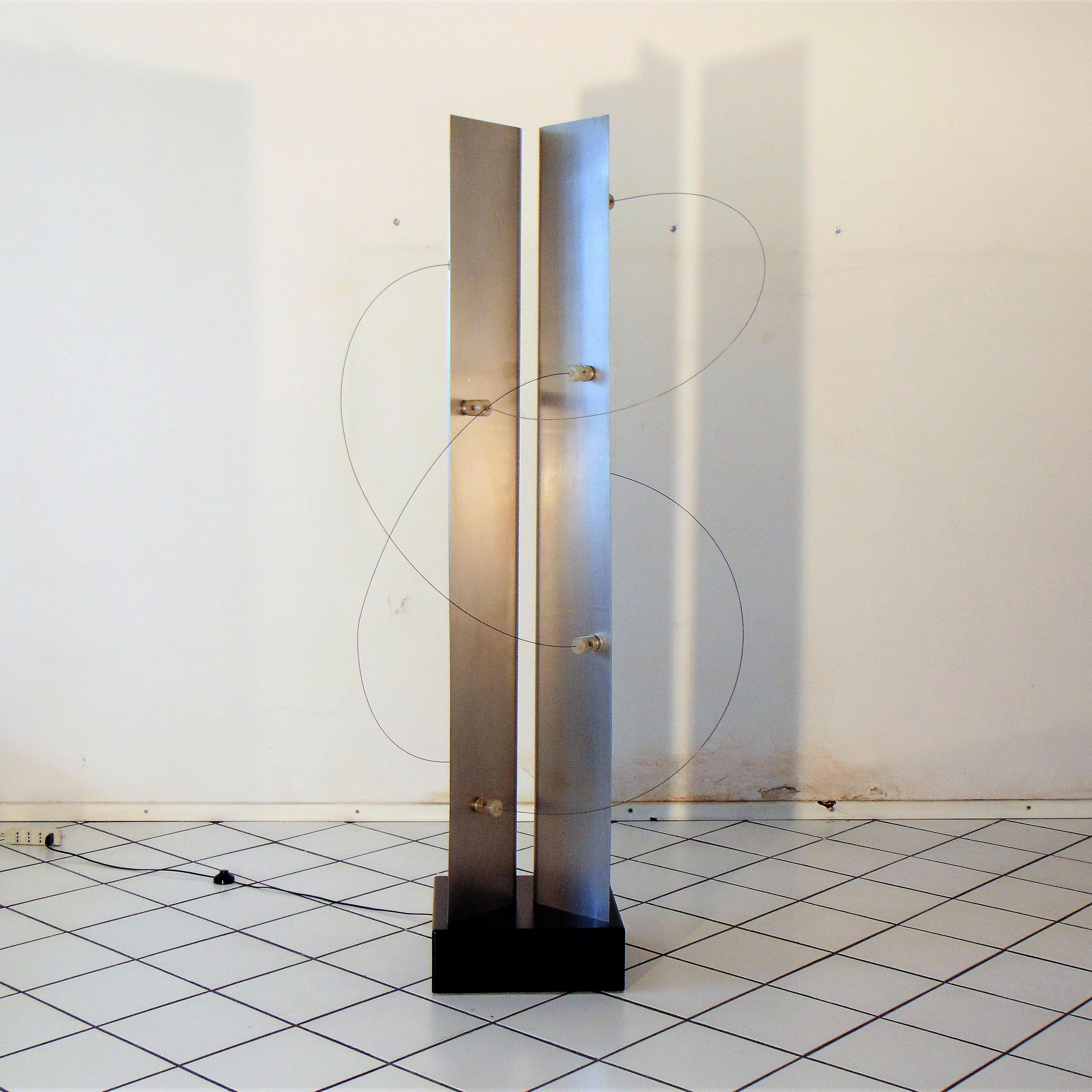 Italian Studio A.R.D.I.T.I. Floor Lamp for Sormani Nucleo Italy 1975, Steel, Lucite