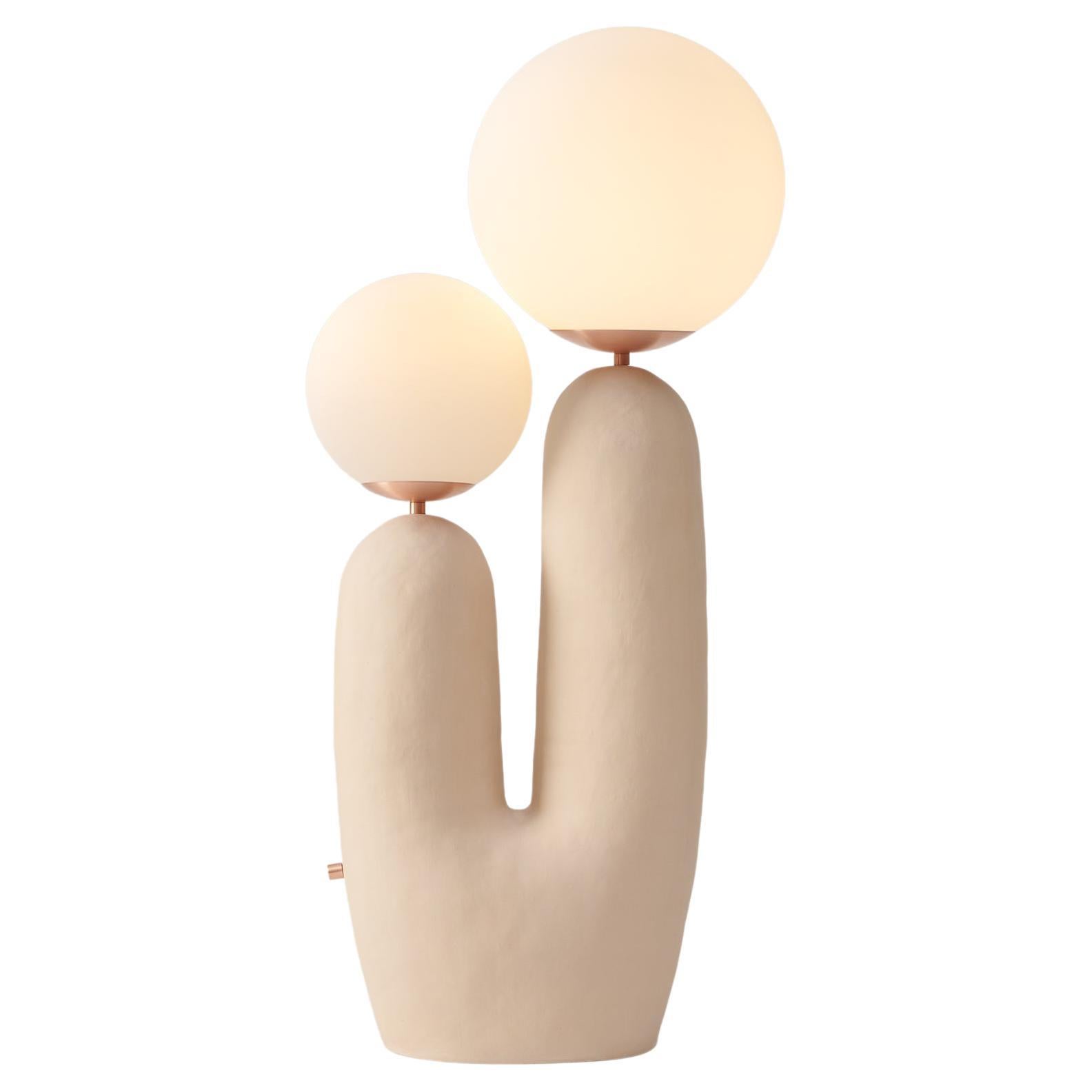 Contemporary Hand-Built Ceramic Base Oo Lamp - Skin Tone #1, Large