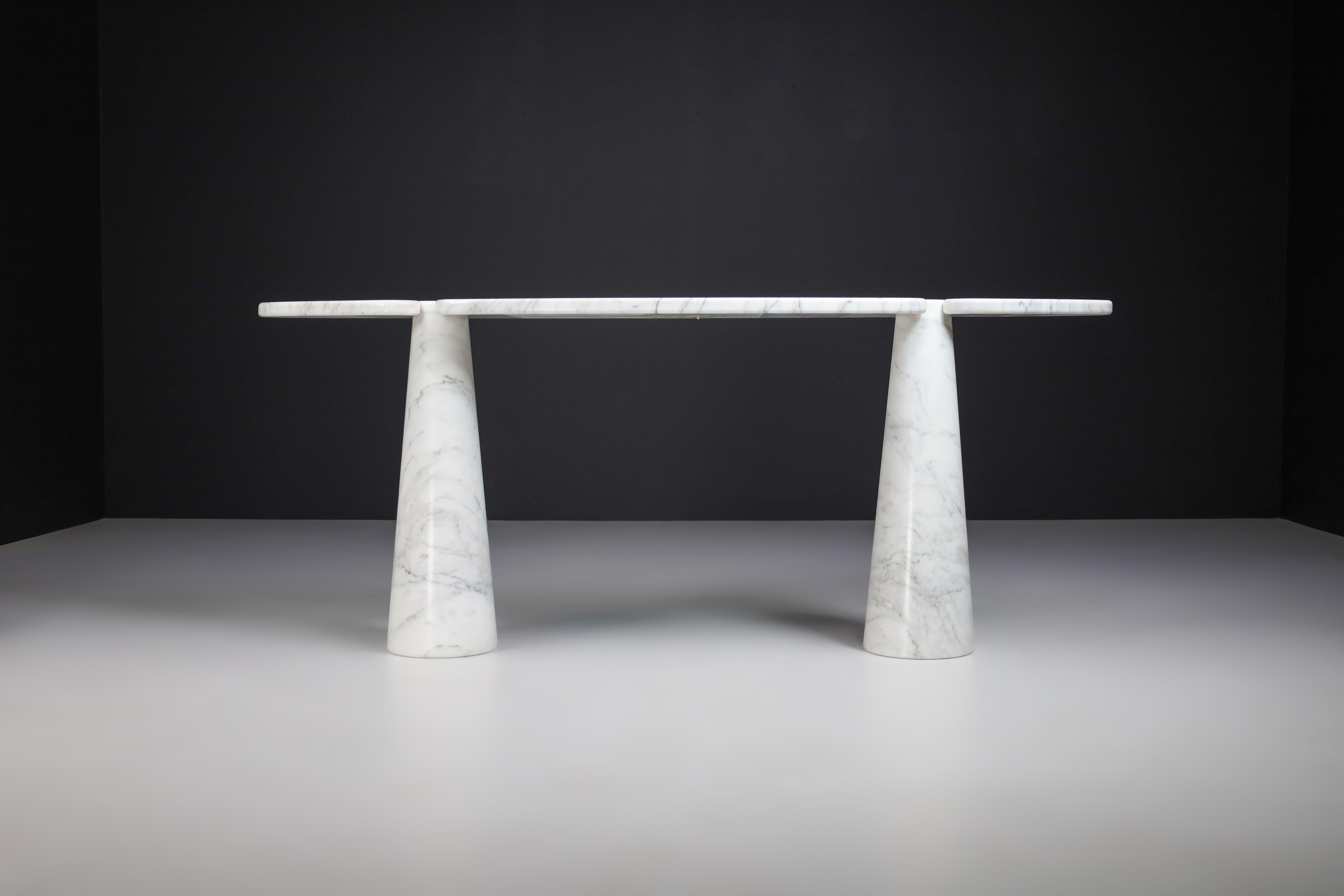 Italian Angelo Mangiarotti for Skipper White Carrara Marble 