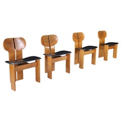 Afra & Tobia Scarpa for Maxalto Set of four 'Africa' Dining Chairs Italy, 1975