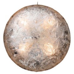 Mid-Century Frosted Ice Glass Ceiling Light by Kaiser Leuchten, 1960s Germany