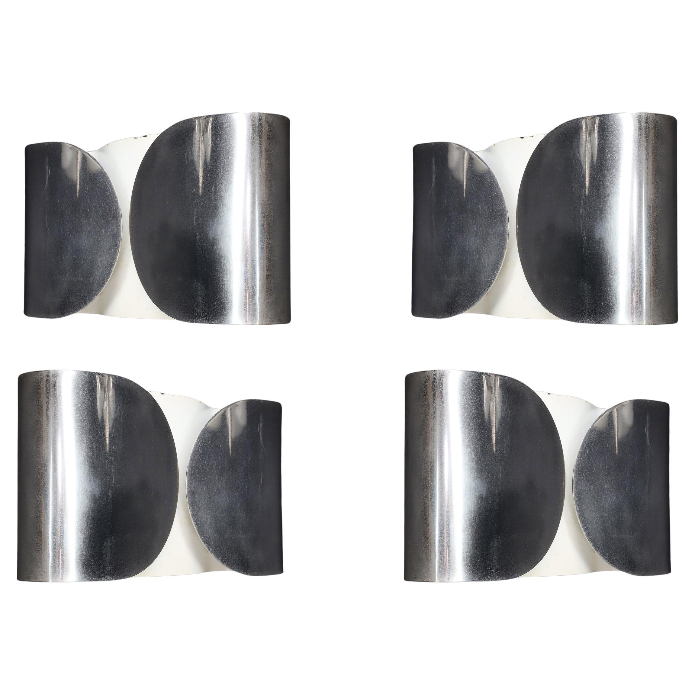 Patinated ‘Foglio’ Wall Lights by Tobia Scarpa for Flos, 1966 – Set of Four