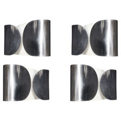 Patinated ‘Foglio’ Wall Lights by Tobia Scarpa for Flos, 1966 – Set of Four