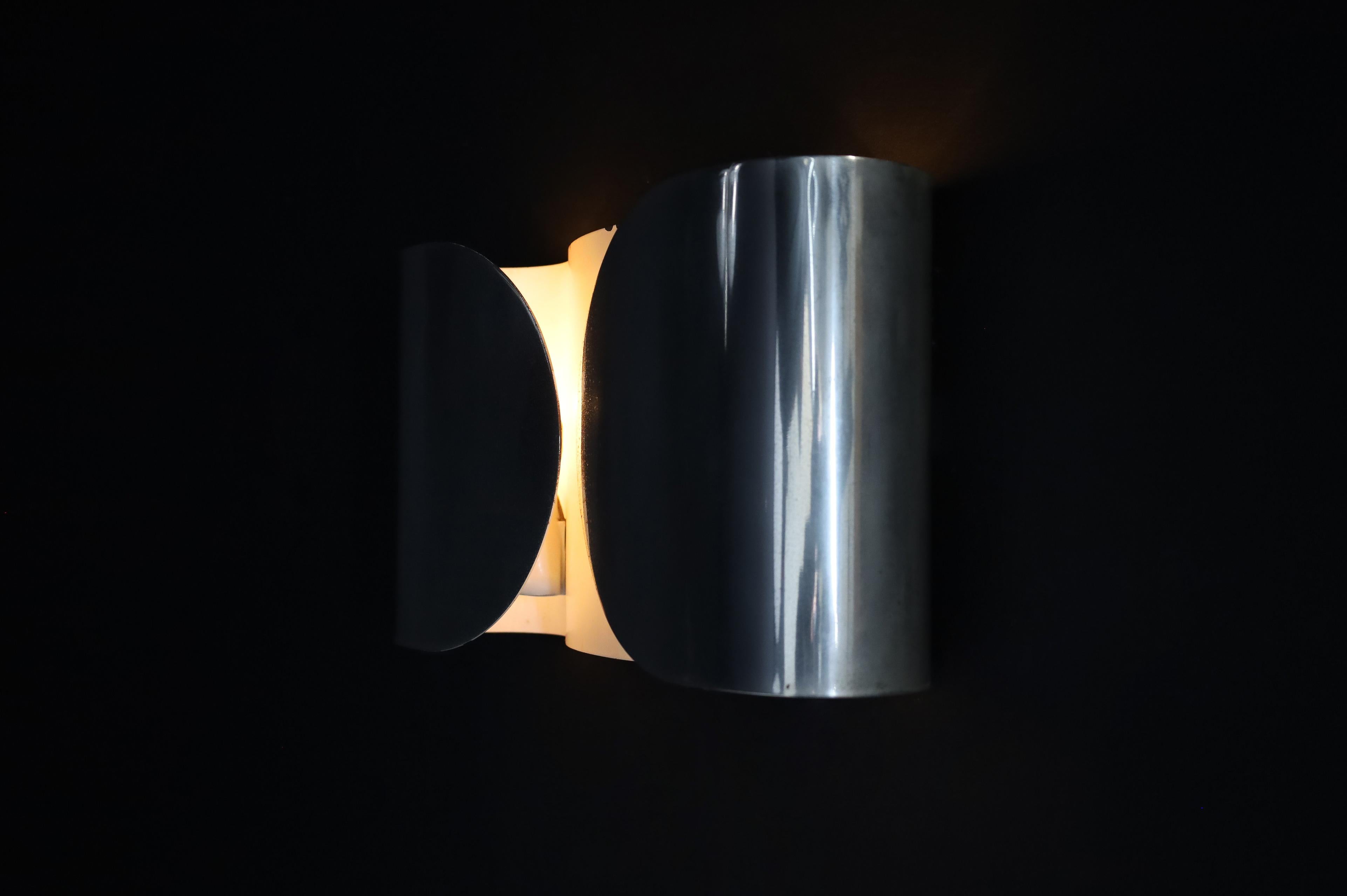 Steel Patinated ‘Foglio’ Wall Lights by Tobia Scarpa for Flos, 1966 – Set of Four For Sale