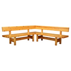 Knud Friis & Elmar Moltke Nielsen Pine Corner Bench for Hirtshals Savværk DK.