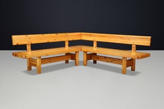 Knud Friis & Elmar Moltke Nielsen Pine Corner Bench for Hirtshals Savværk DK.