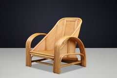 Sculptural Italian Bamboo and Rattan Lounge Chair, Italy, 1970s