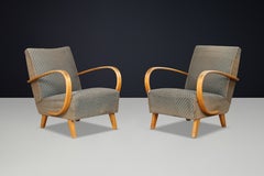 Jindřich Halabala Pair of Sculptural Loop Arm Lounge Chairs, Czechoslovakia 1940
