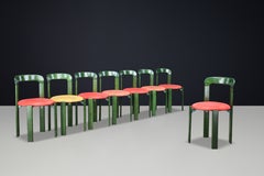 Rare Set of 8 Bruno Rey Sculptural Dining Chairs for Kusch & Co., 1970s