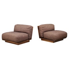 Pair of Mario Bellini “Pianura” Walnut Lounge Chairs for Cassina, Italy, 1971