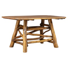 Sculptural Rustic Wooden Dining Table with Organic Branch Base, 1950s