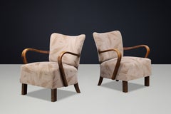 # Paire de fauteuils de salon Art déco sculpturaux en bois courbé de Jindřich Halabala, années 1930