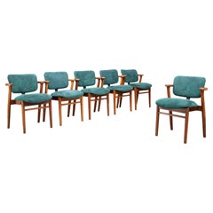 Lot de six fauteuils « Domus » modèle 141 d’Ilmari Tapiovaara, Finlande, années 1940