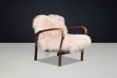 Koželka & Kropáček Lounge Chair in Long-Haired Icelandic Sheepskin