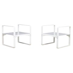 Paire de tabourets sculpturaux blancs « Modèle 270H » de Verner Panton pour Thonet, 1965