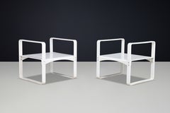 Paire de tabourets sculpturaux blancs « Modèle 270H » de Verner Panton pour Thonet, 1965