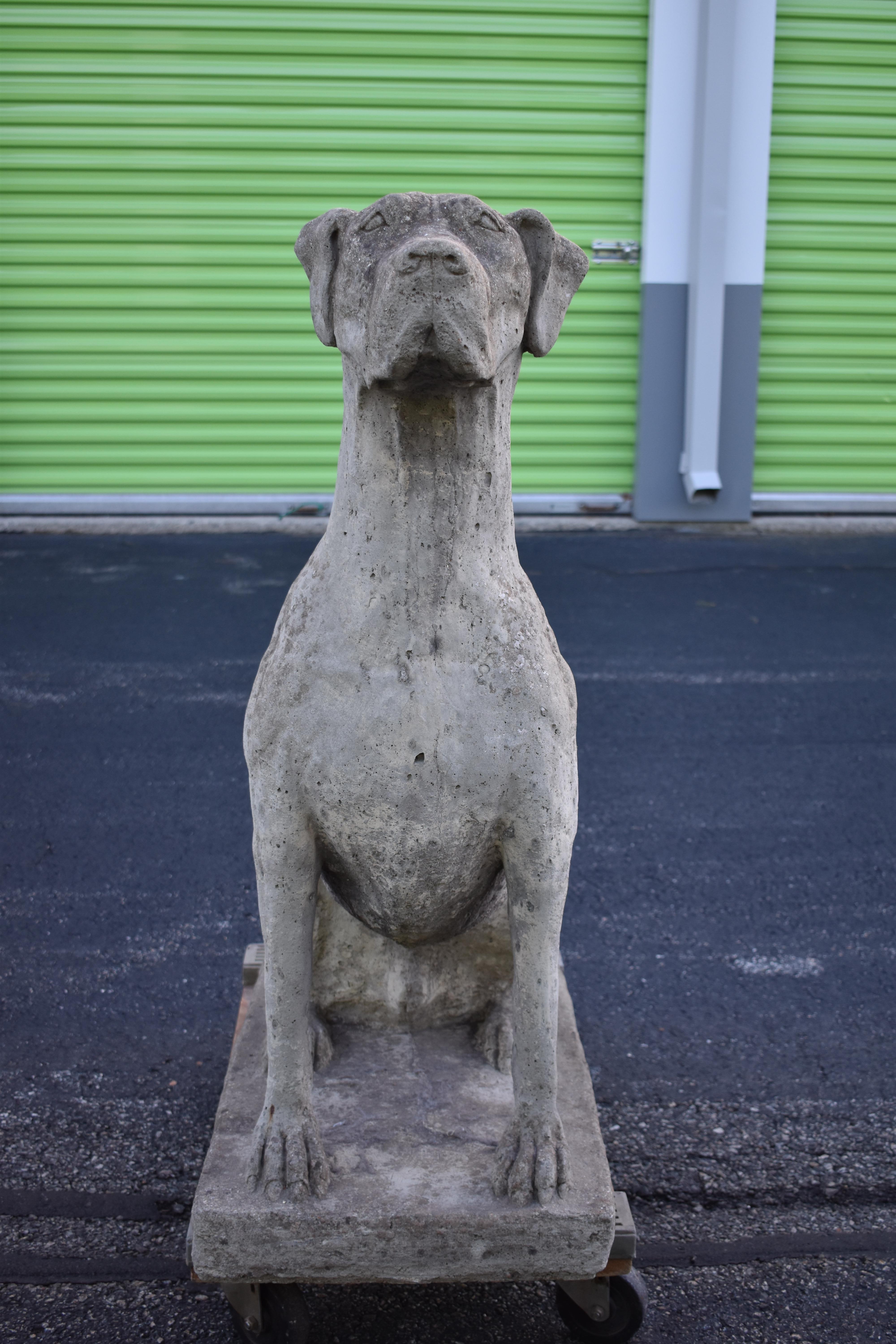 Late 20th Century Great Dane Composition Stone Statue by Lucas, English